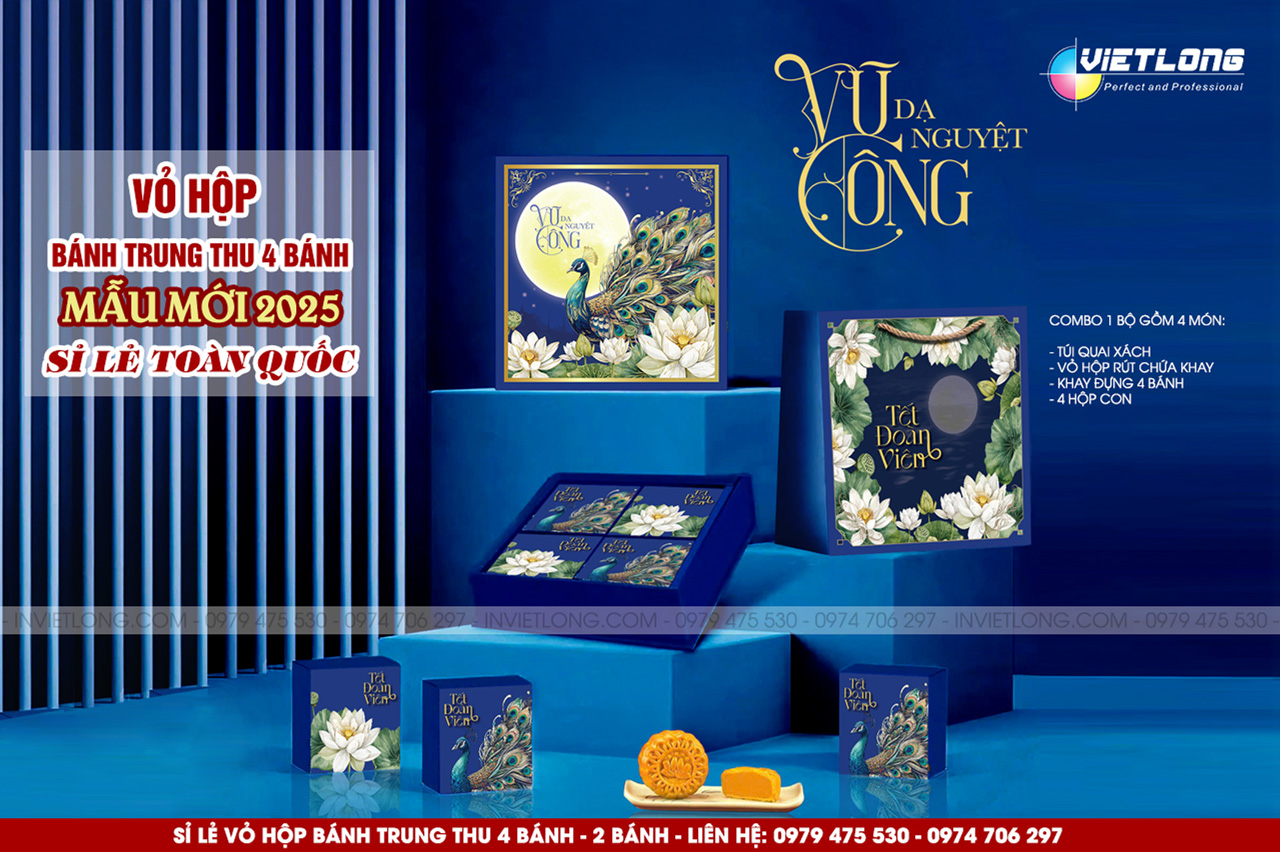 Mẫu vỏ hộp bánh trung thu Vũ Công Nguyệt Dạ