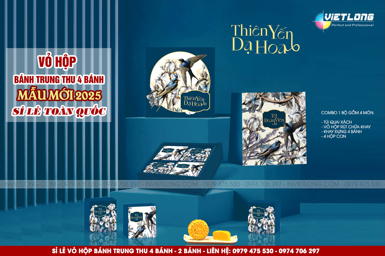 Sỉ lẻ vỏ hộp trung thu 4 bánh 2025