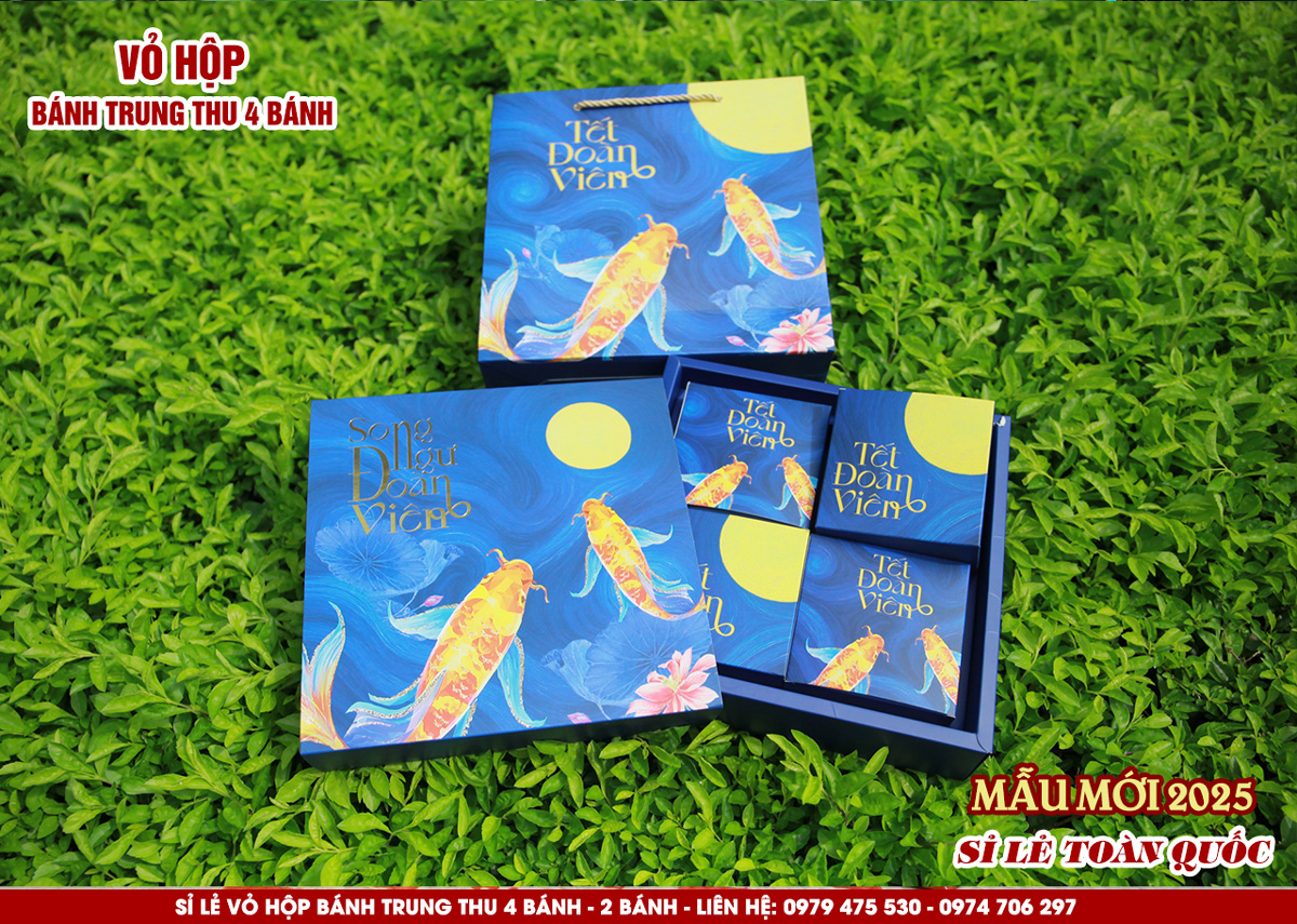 Võ hộp bánh trung thu 2025 - Song Ngư Đoàn Viên
