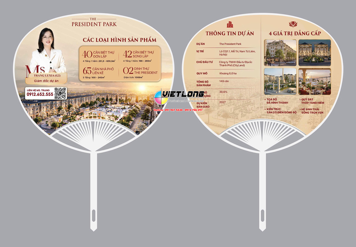 In quạt nhựa quảng cáo dự án bất động sản