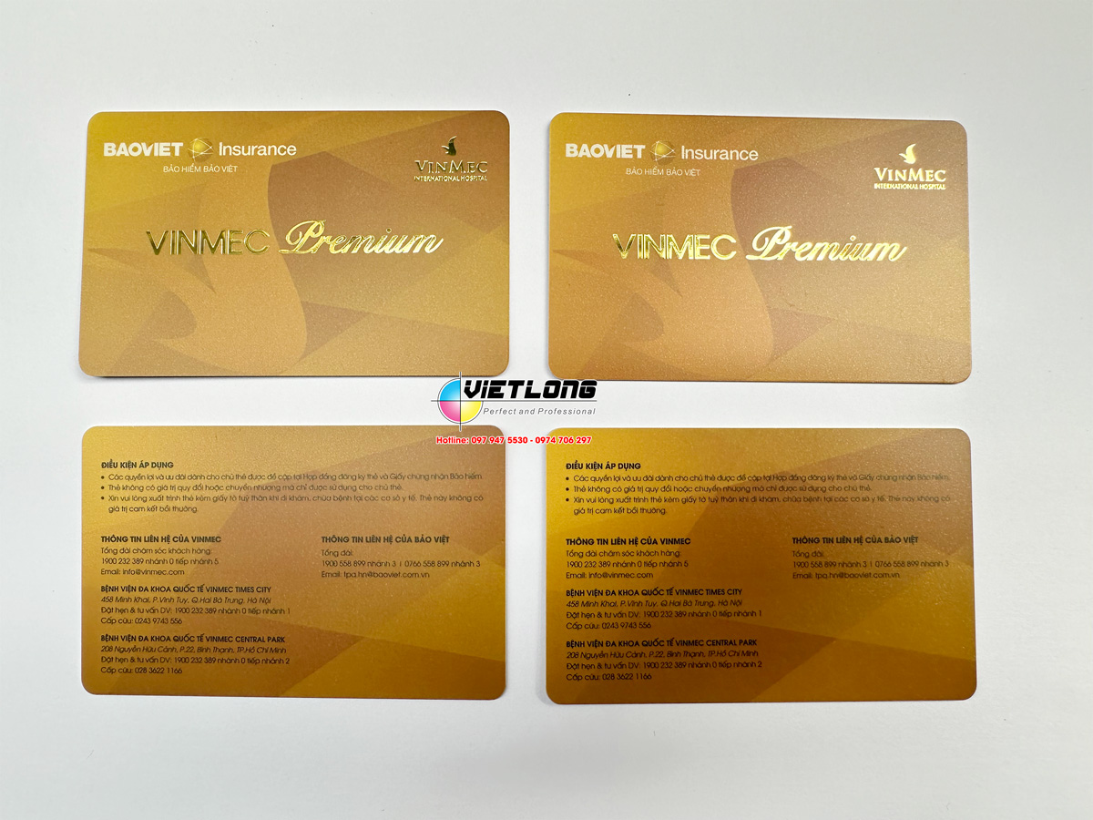 In thẻ VIP cao cấp chất liệu nhựa PVC bền đẹp