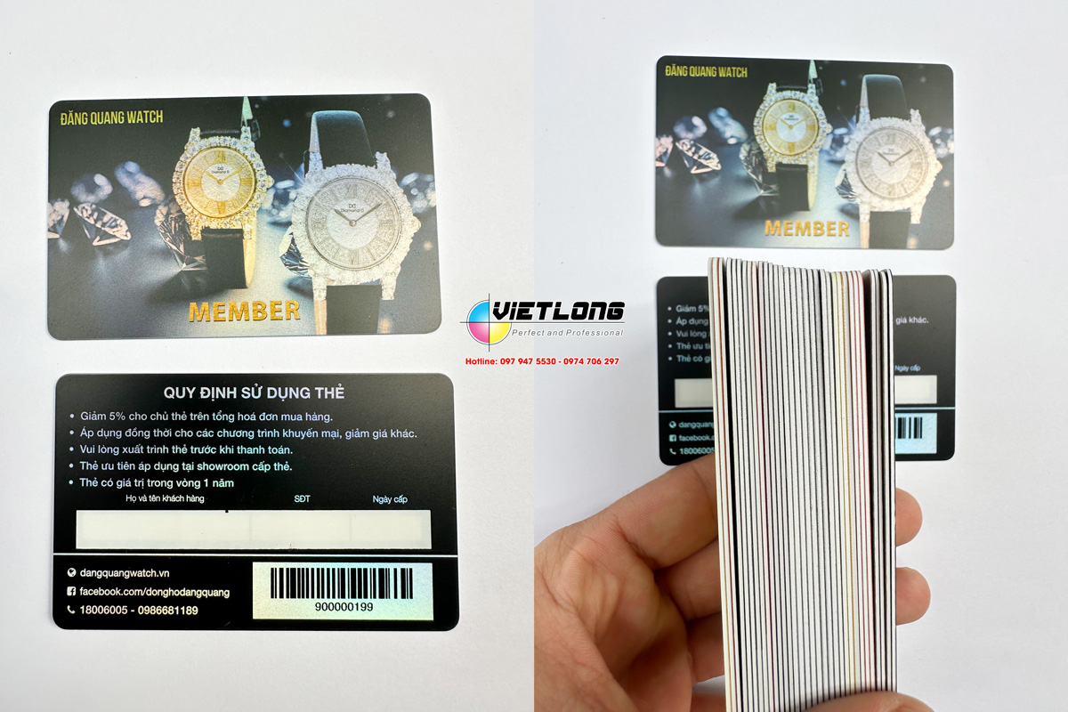 In thẻ nhựa PVC member, thành viên, thẻ VIP
