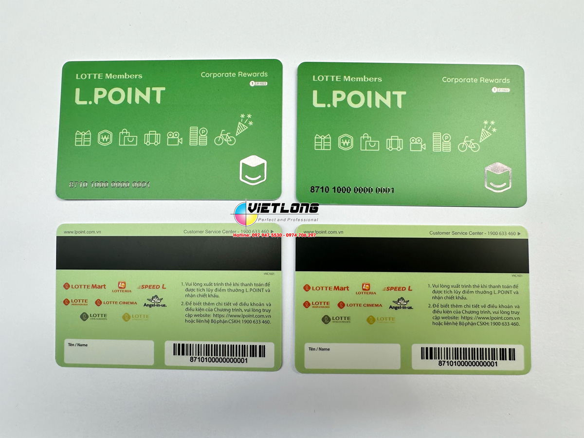 Mẫu thẻ thành viên tích điểm nhựa PVC