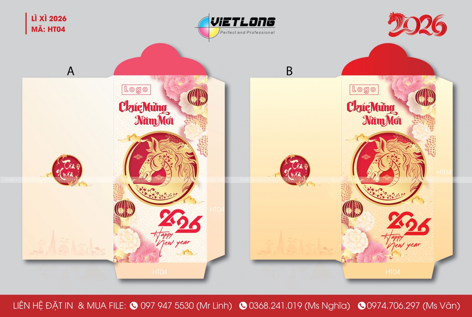 Mẫu lì xì 2026 icon ngựa