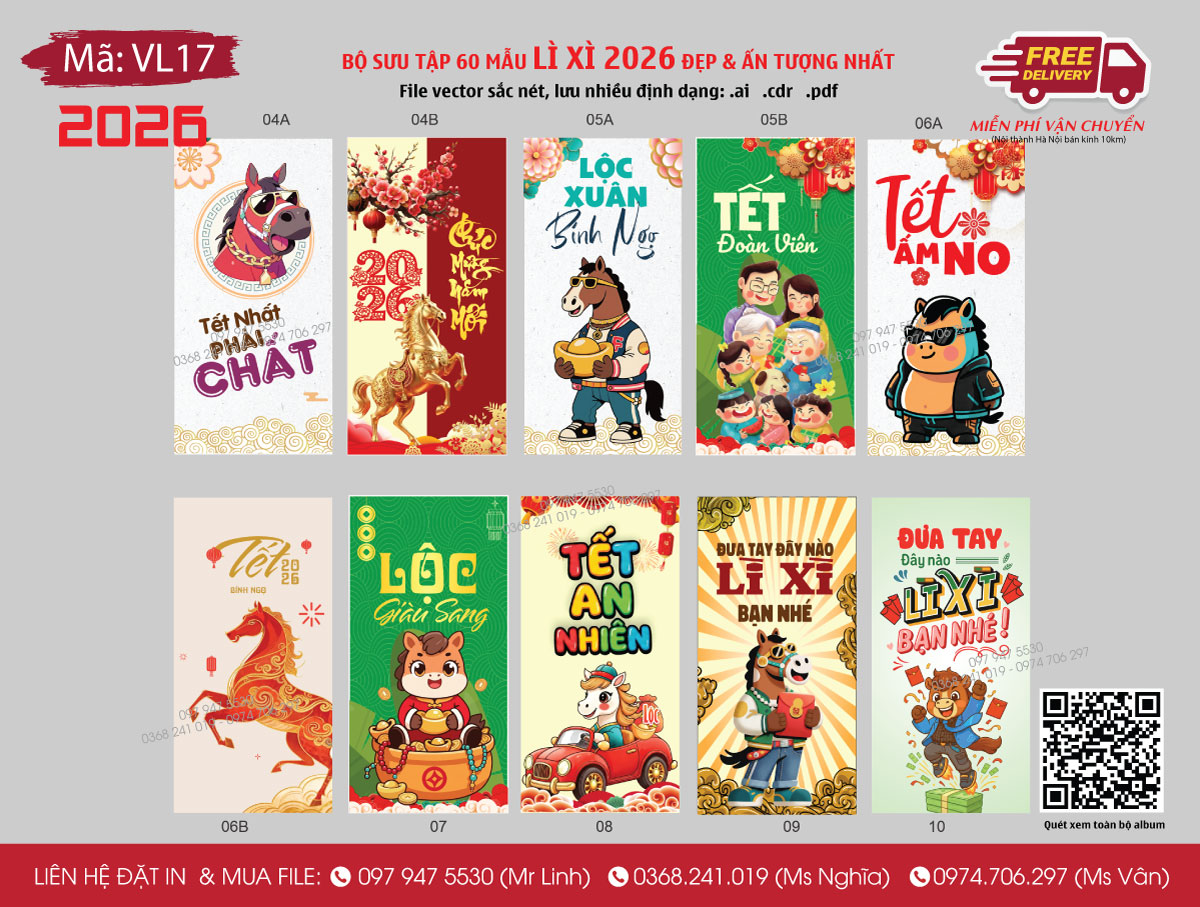 Mẫu lì xì Tết 2026 Hot trend