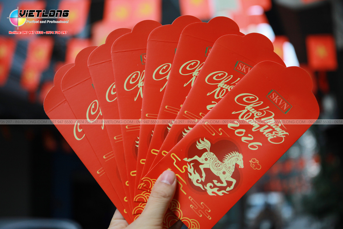 Lì xì 2026 đỏ hình ngựa