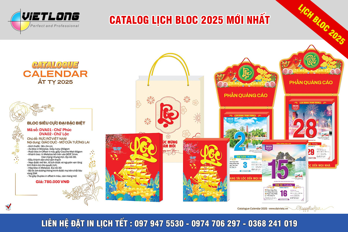 Công ty in lịch Bloc 2025 tại Hà Nội