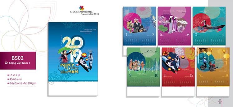 IN LỊCH TREO TƯỜNG 7 TỜ GIÁ RẺ 2019