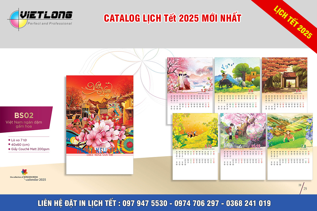công ty in lịch Tết 2025 tại Hà Nội
