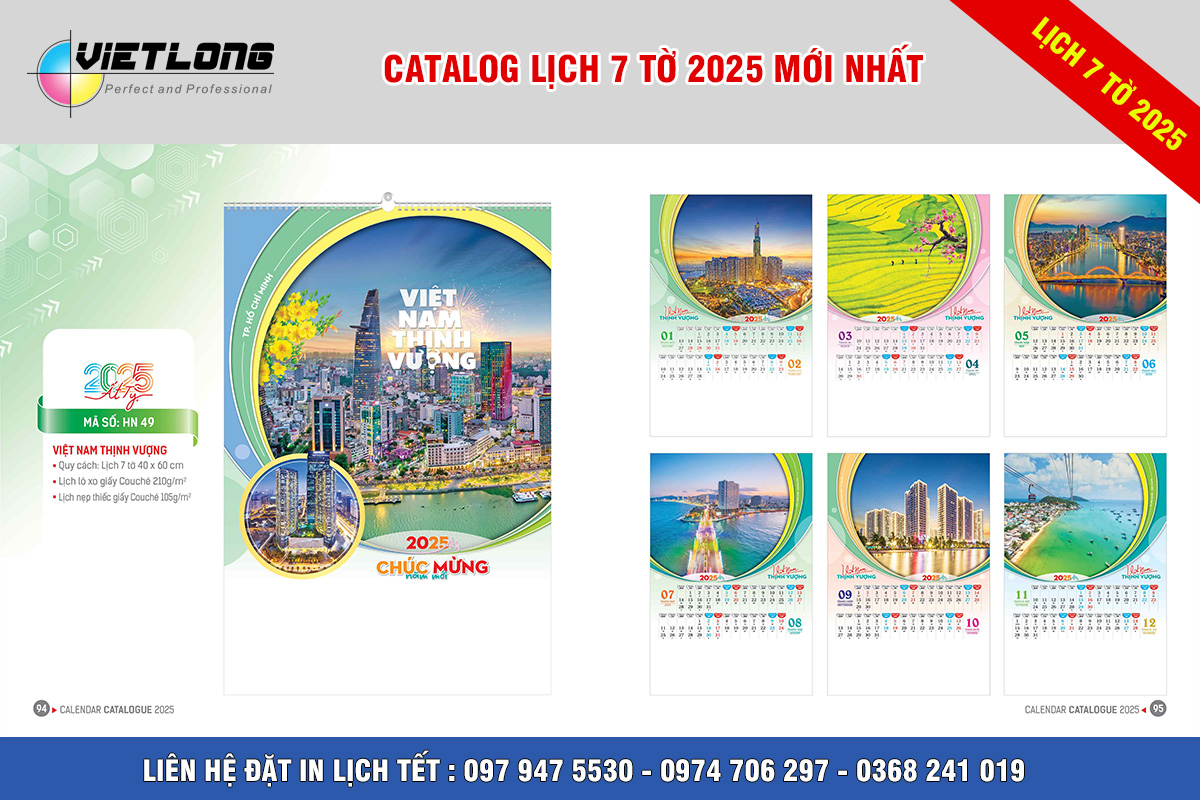 220+ mẫu lịch 7 tờ treo tường 2025 Xuân Ất Tỵ mới nhất