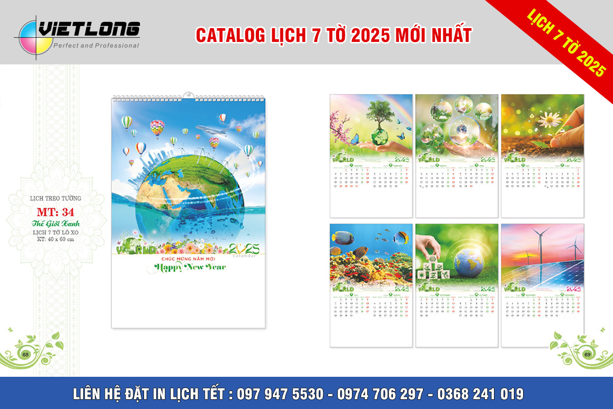In lịch Tết 2025 thế giới xanh