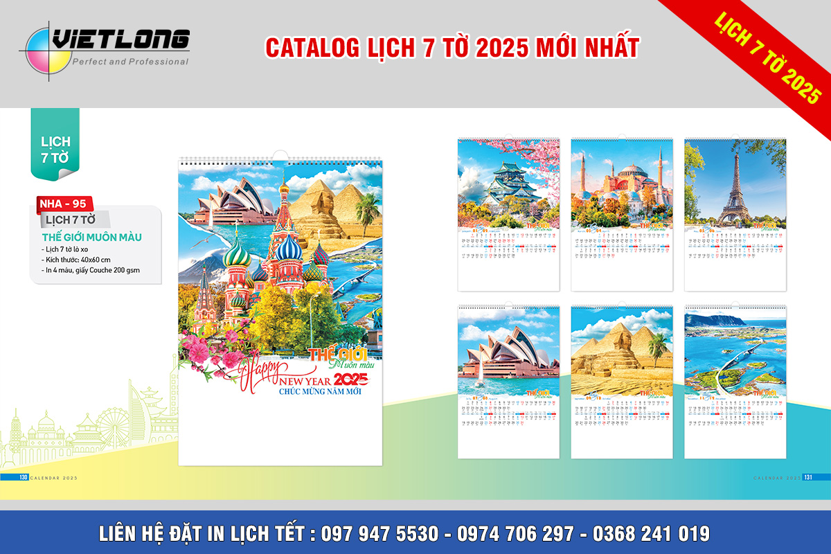 mẫu lịch Tết 2025 thế giới muôn màu