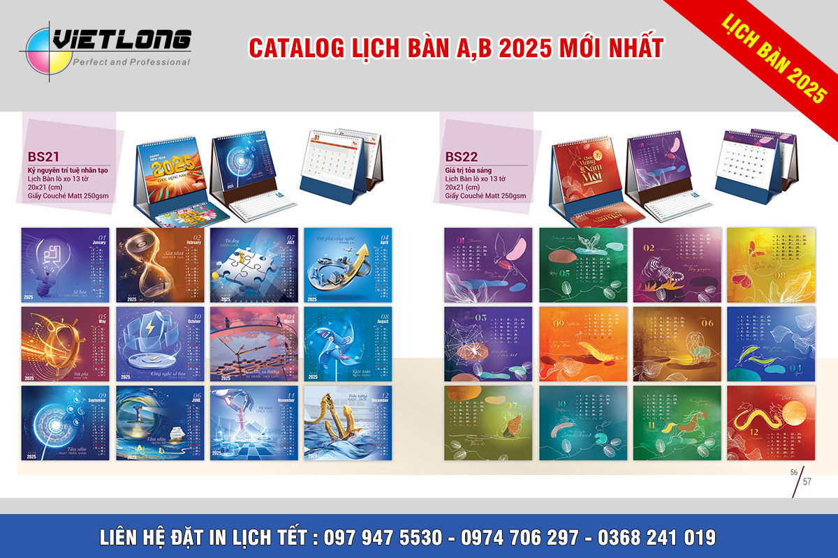 Mẫu lịch Tết để bàn 2025 kỷ nguyên trí tuệ nhân tạo BS21