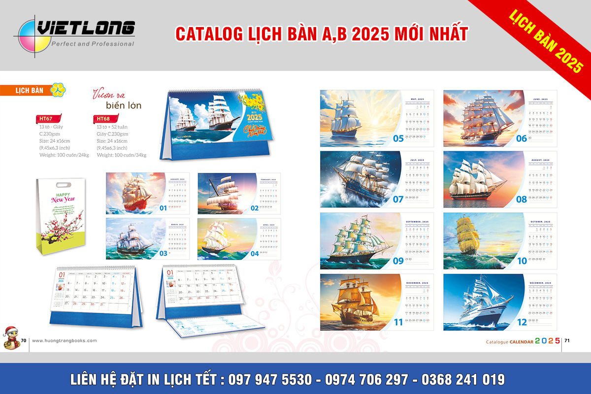 catalog lịch Tết để bàn 2025 Vươn ra biển lớn HT67