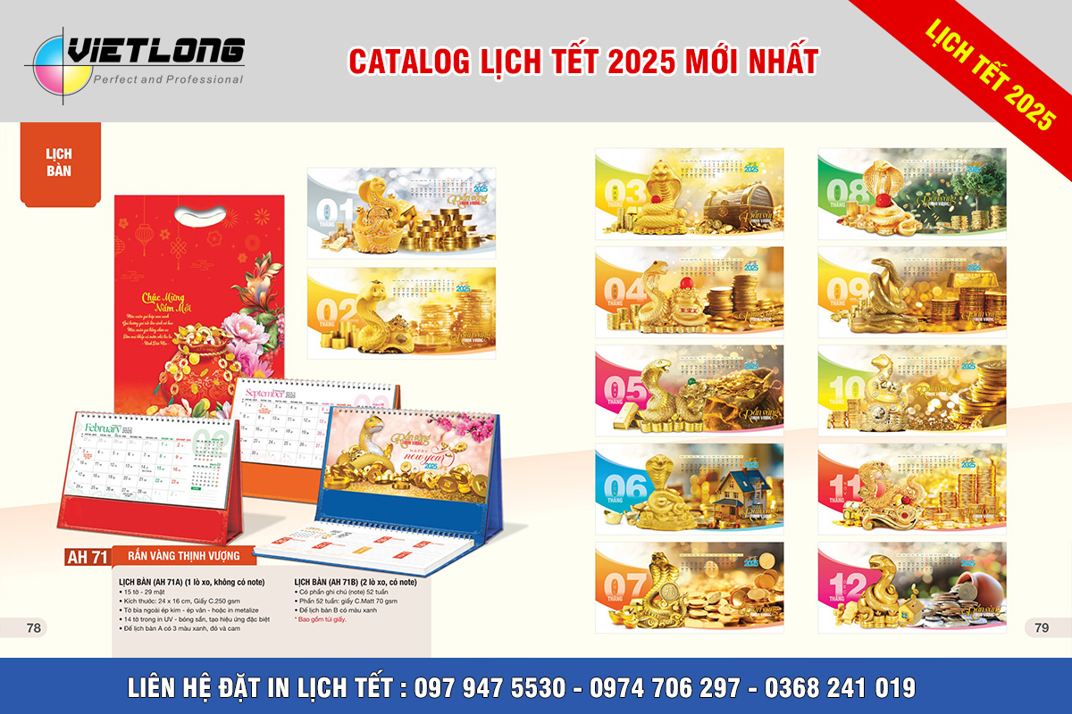 Mẫu lịch Bàn Tết 2025 rắn vàng thịnh vượng