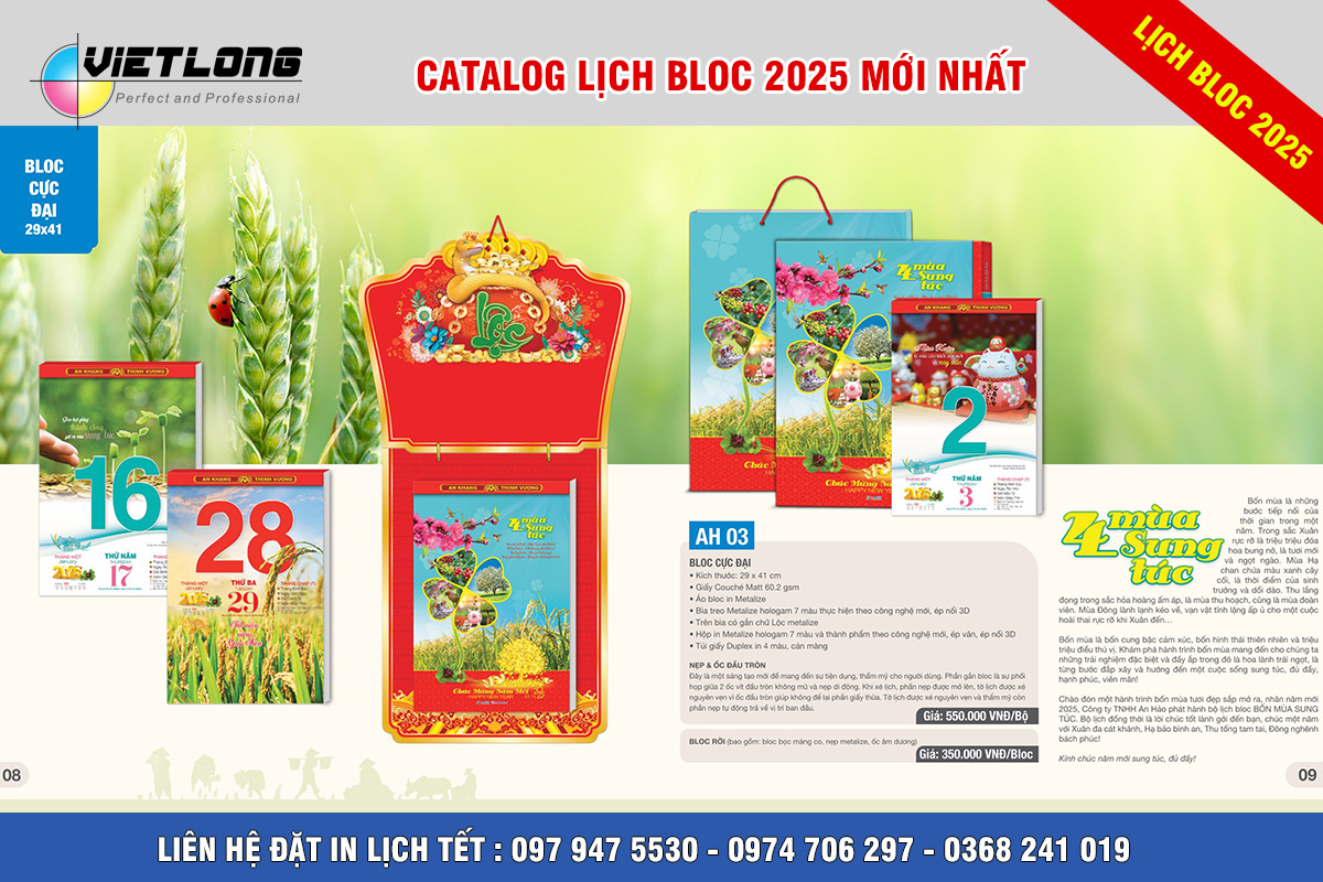 lịch Tết block 2025 30x40 cực đại