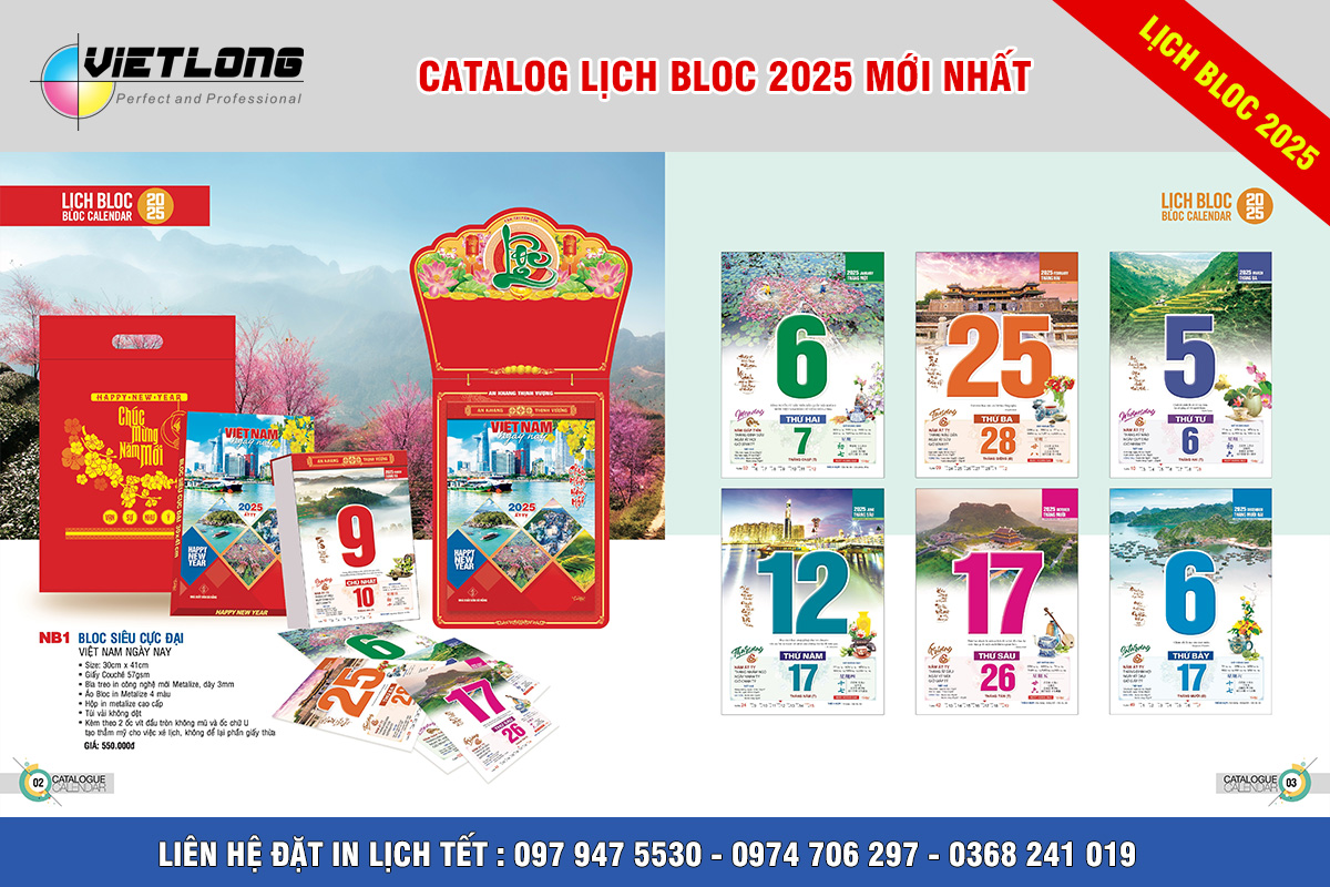 In lịch Bloc 2025 siêu cực đại chiết khấu %