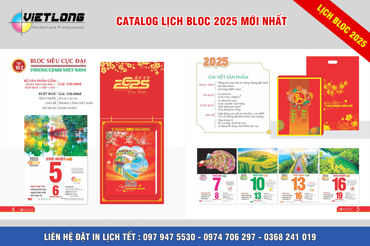 Công ty in lịch Tết 2025 hà nội