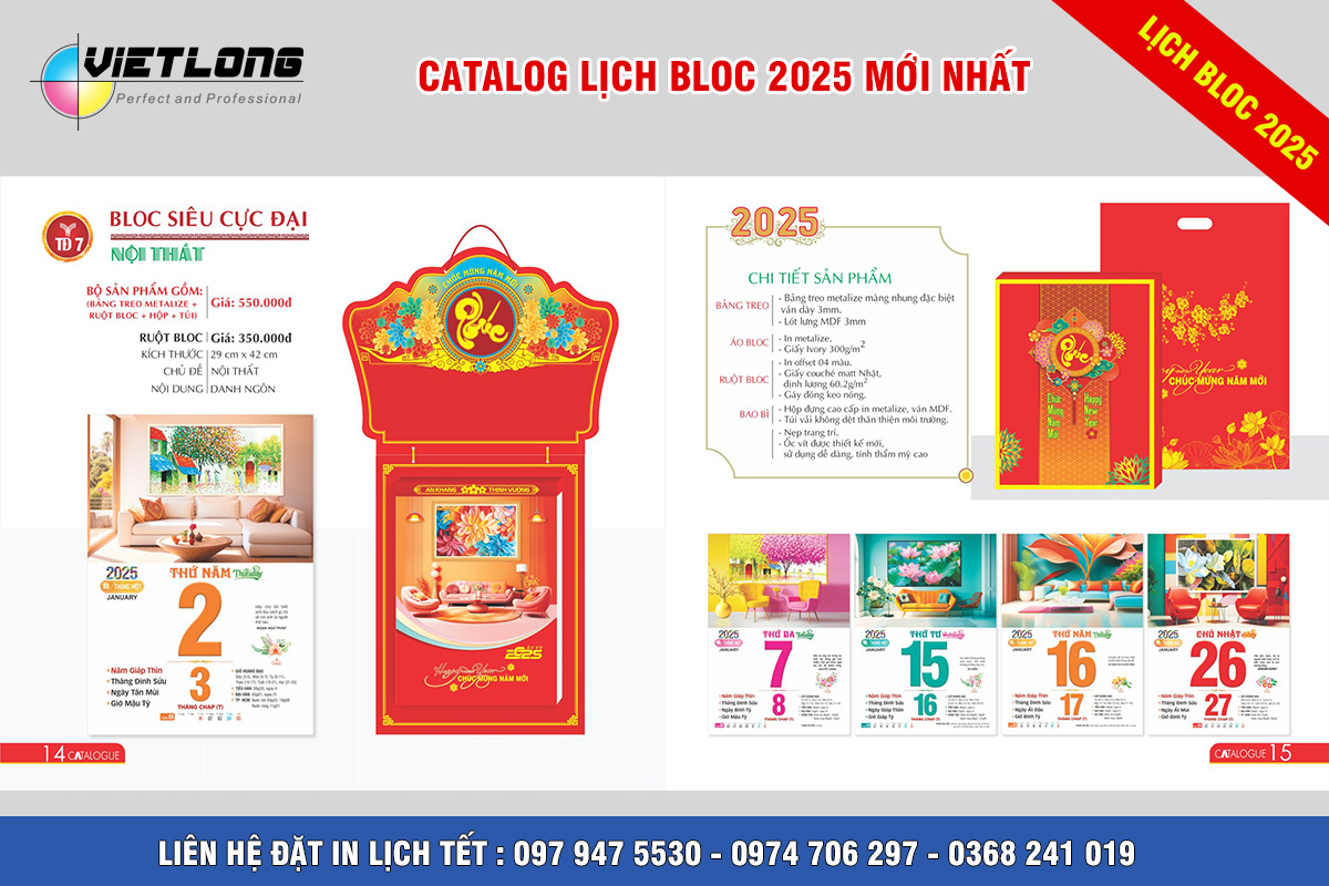 In lịch Bloc 2025 rẻ
