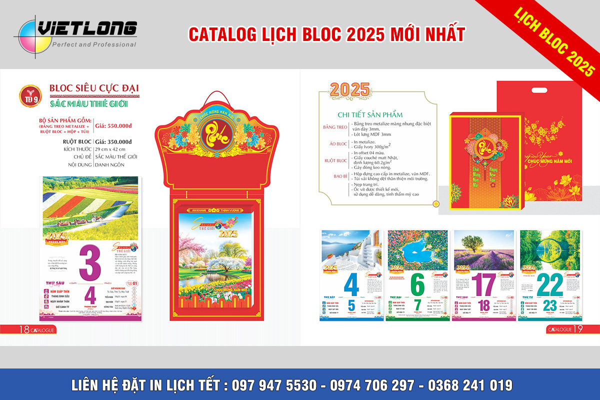 Đại lý phân phối lịch Bloc toàn quốc