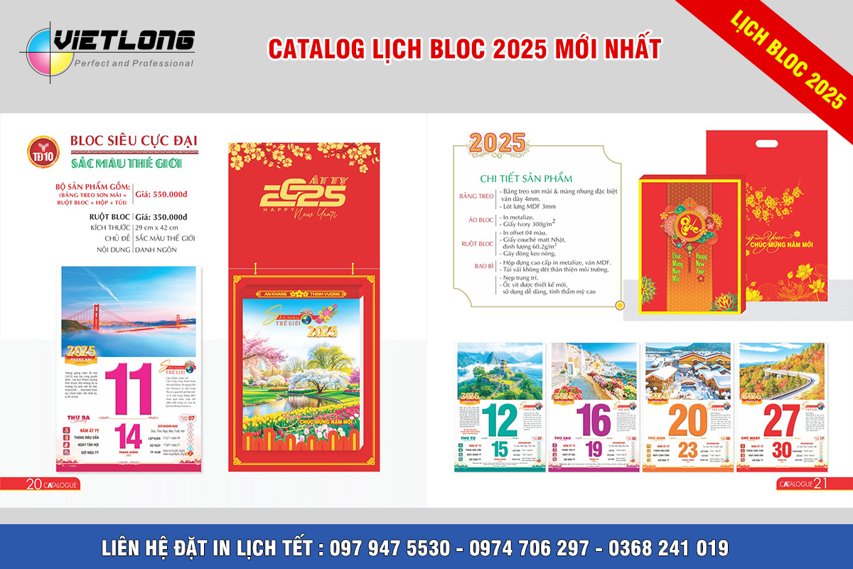 In lịch Bloc 2025 nhanh rẻ