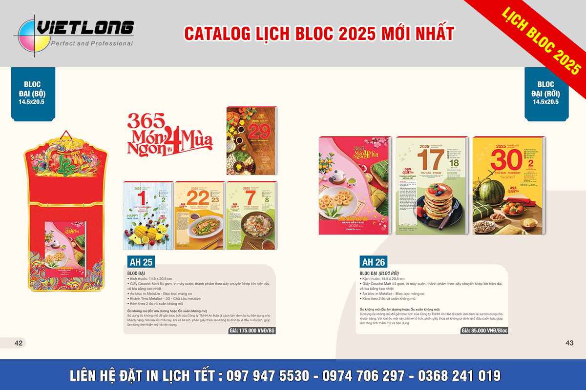 In lịch Bloc đại 2025 tại Hà Nội mã AH25