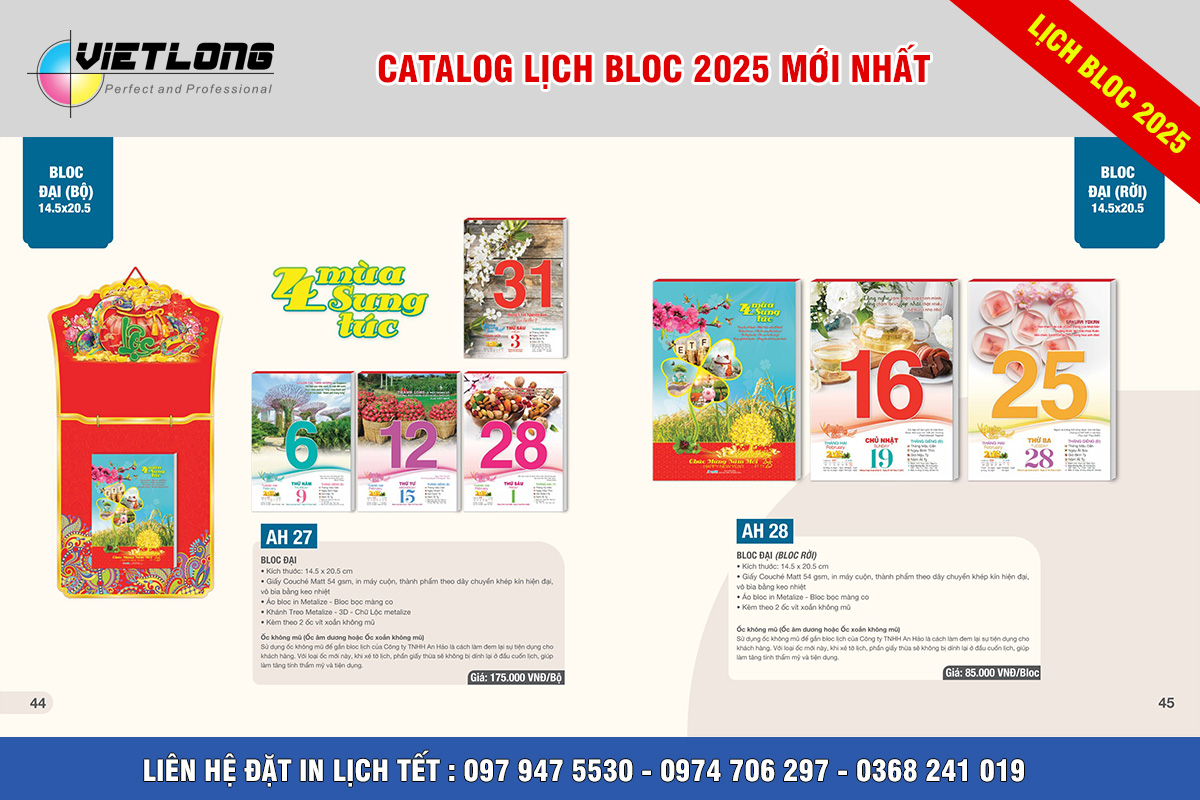 In lịch Bloc đại 2025 tại Hà Nội mã AH27