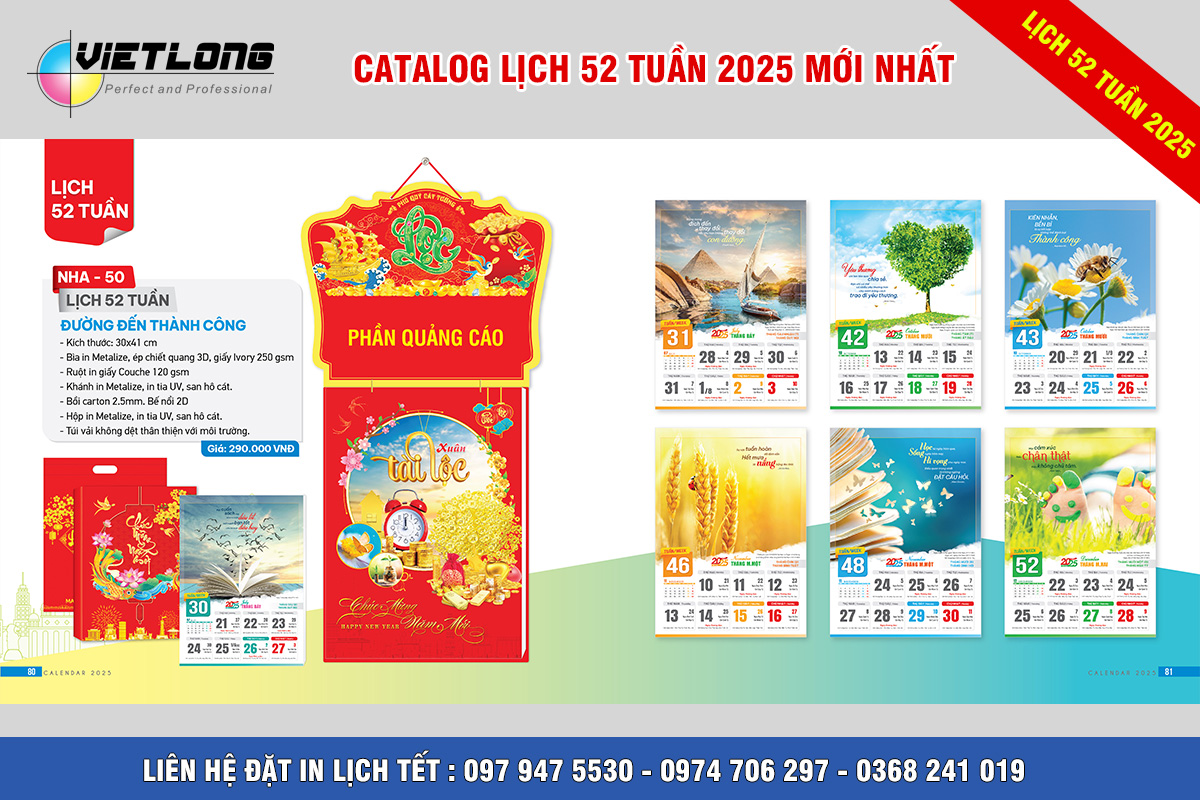 Mẫu lịch 52 tuần NHA50 