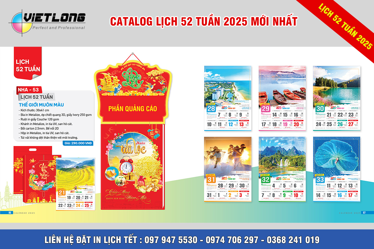 Mẫu lịch 52 tuần NHA53