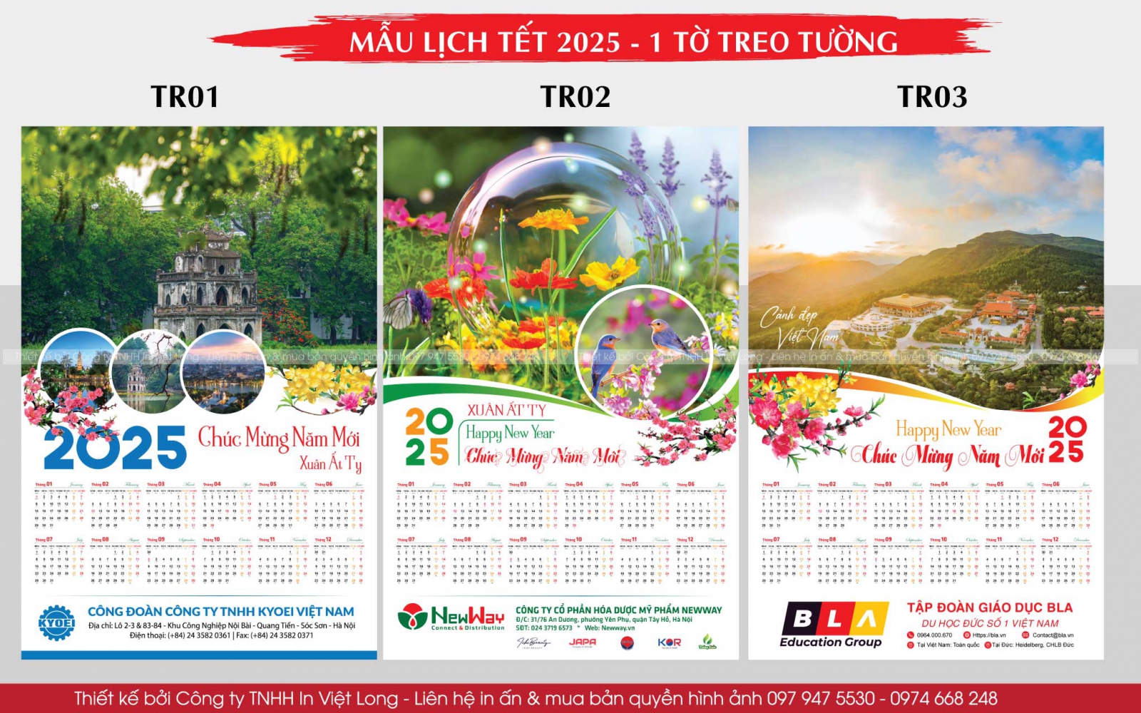 In lịch 1 tờ 2025 đẹp và ấn tượng
