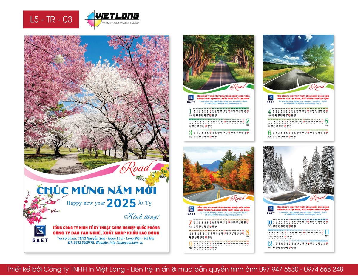 Lịch 5 tờ 2025 mới nhất