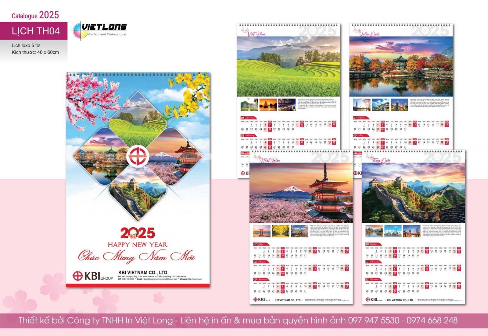 In lịch Tết 5 tờ 2025 tại hà nội