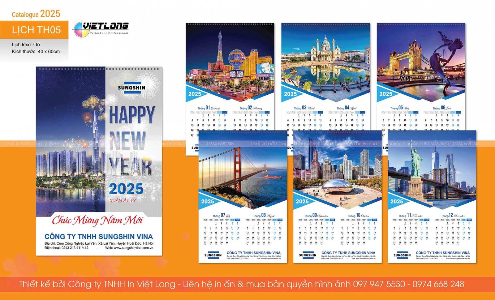Thiết kế lịch Tết 7 tờ 2025 độc quyền