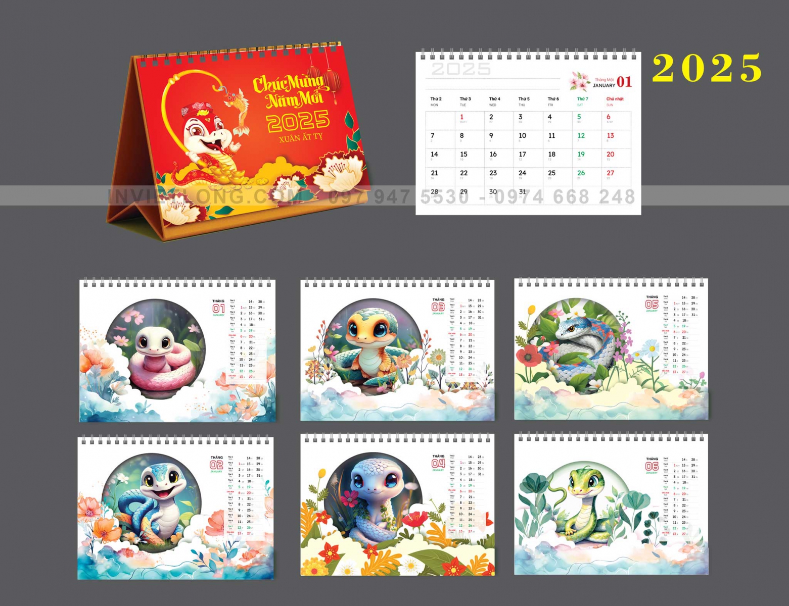 Cung cấp file in lịch bàn 2025 thiết kế độc quyền