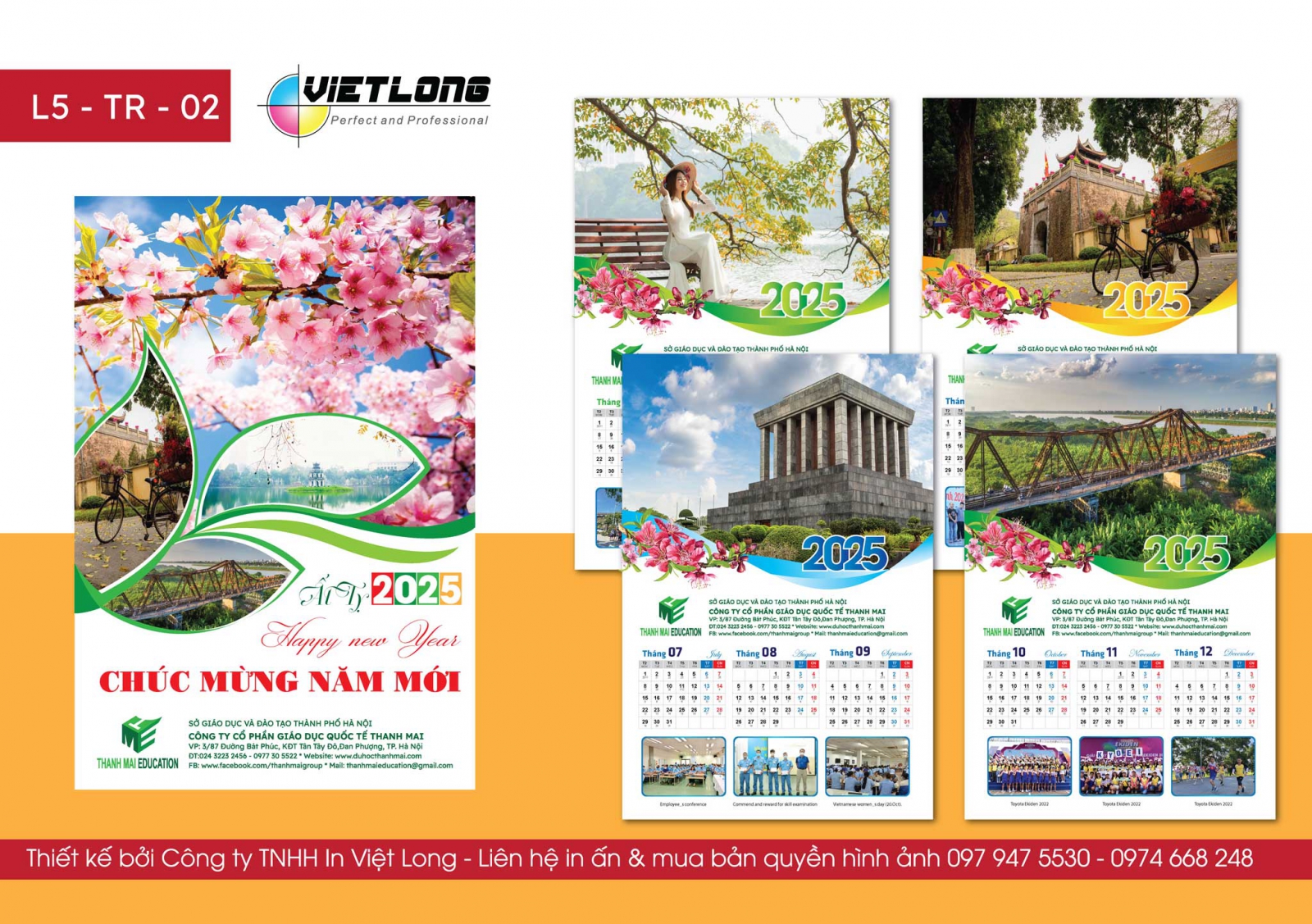 Mẫu lịch 5 tờ -2025 ấn tượng