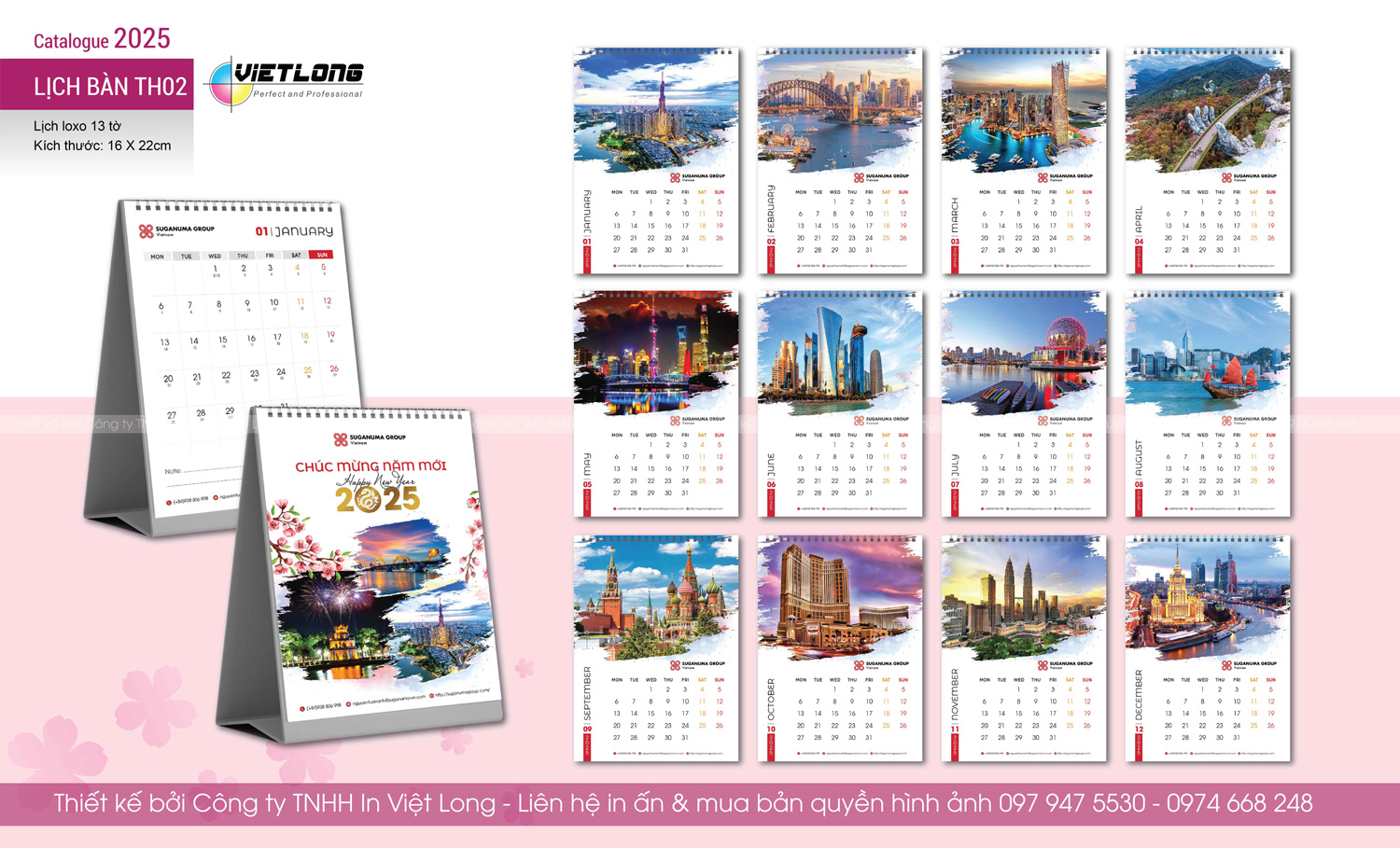 Mẫu lịch Tết để bàn 2025 đẹp ấn tượng