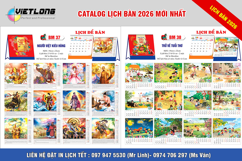In lịch Tết để bàn 2026 giá rẻ