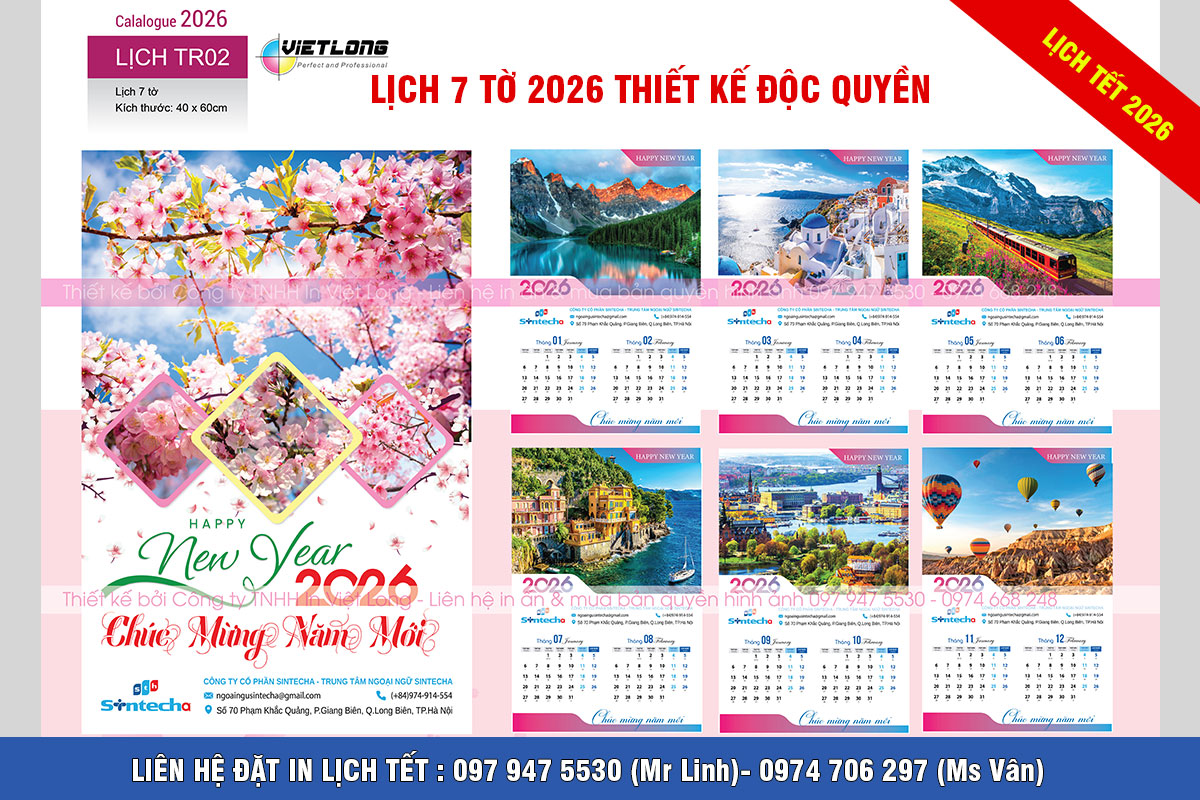 Công ty in lịch Tết 2026 độc quyền giá rẻ Hà Nội