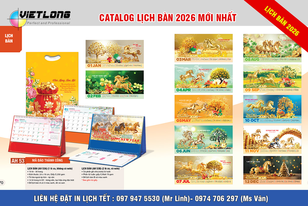 Mẫu lịch để bàn 2026 đẹp ấn tượng