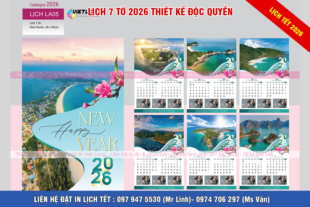 File lịch tết 7 tờ treo tường 2026 thiết kế riêng