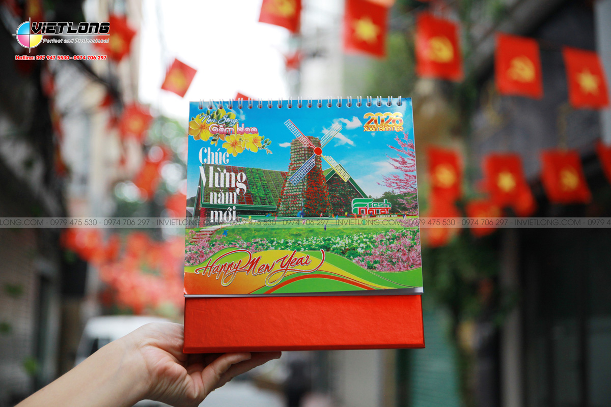 Mẫu lịch Tết để bàn 2026