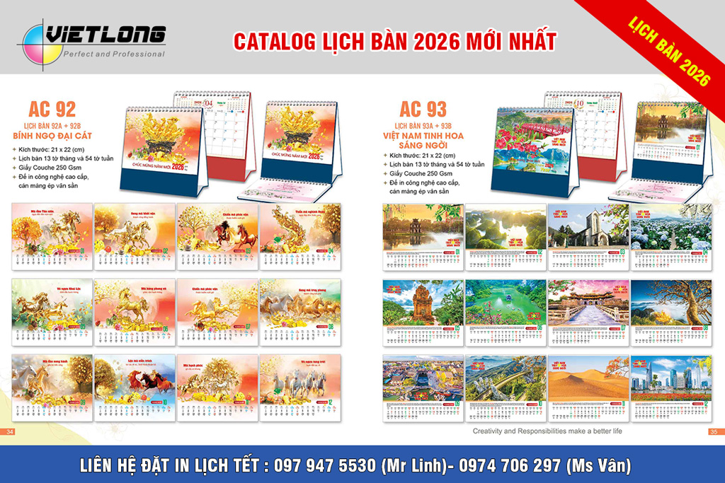 Lịch tết để bàn 2026 Bính Ngọ đại cát