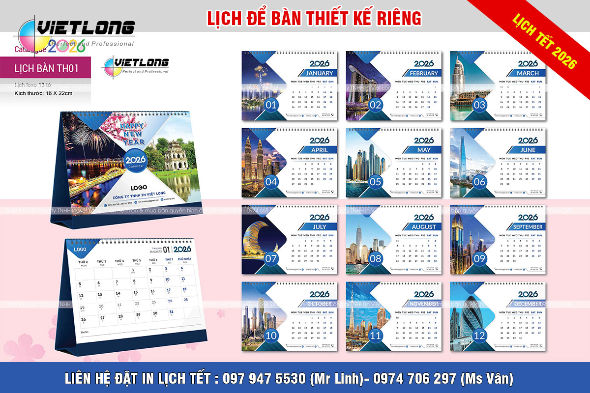 Mẫu lịch tết để bàn thiết kế độc quyền 2026