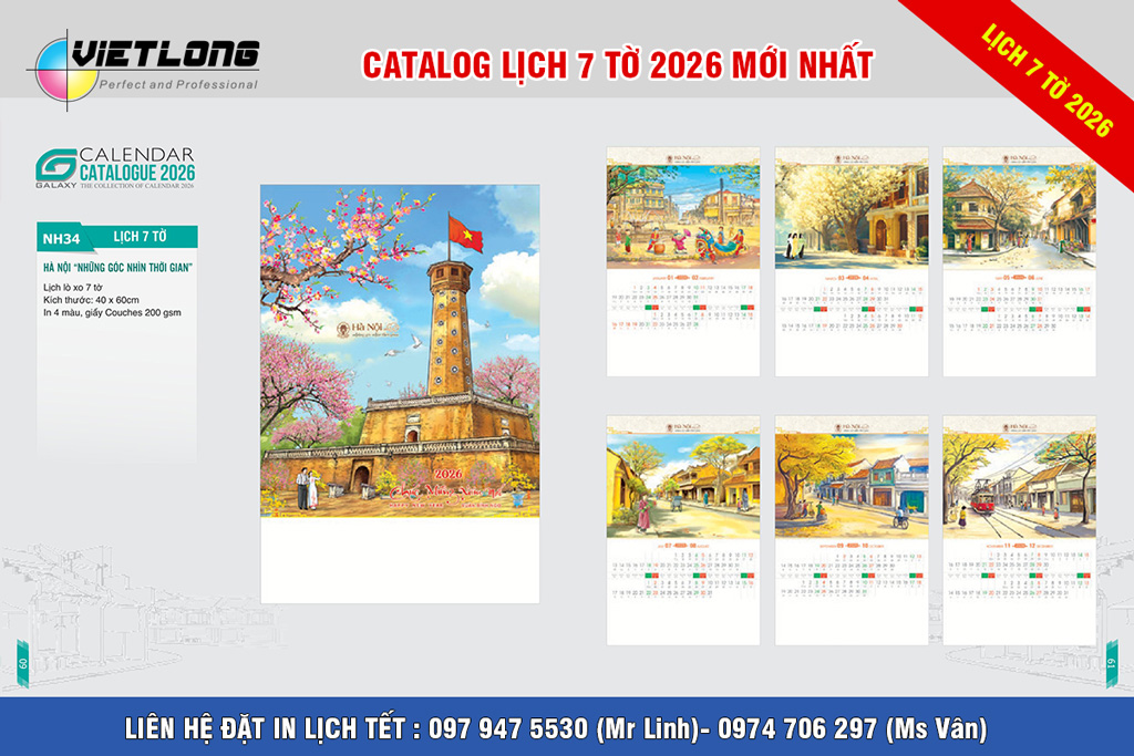 In lịch Tết 2026 chủ đề Hà Nội