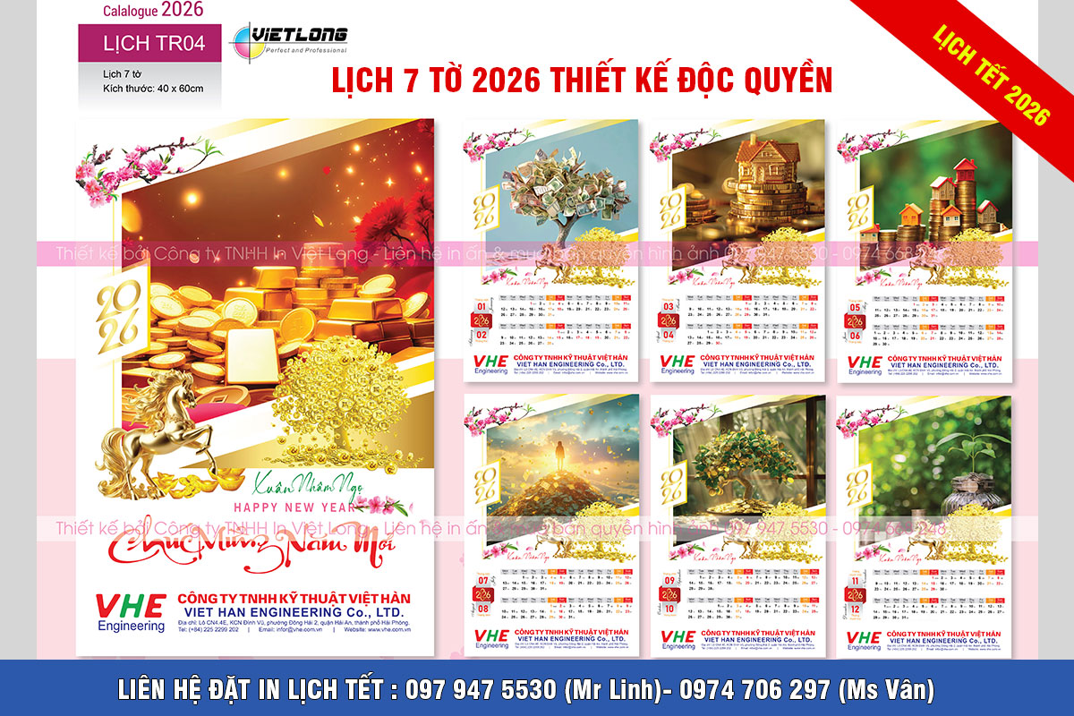 xưởng in lịch tết 7 tờ 2026 độc quyền