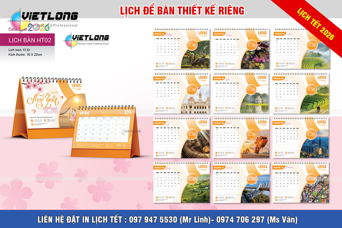 Xưởng in lịch bàn thiết kế 2026 tại Hà Nội