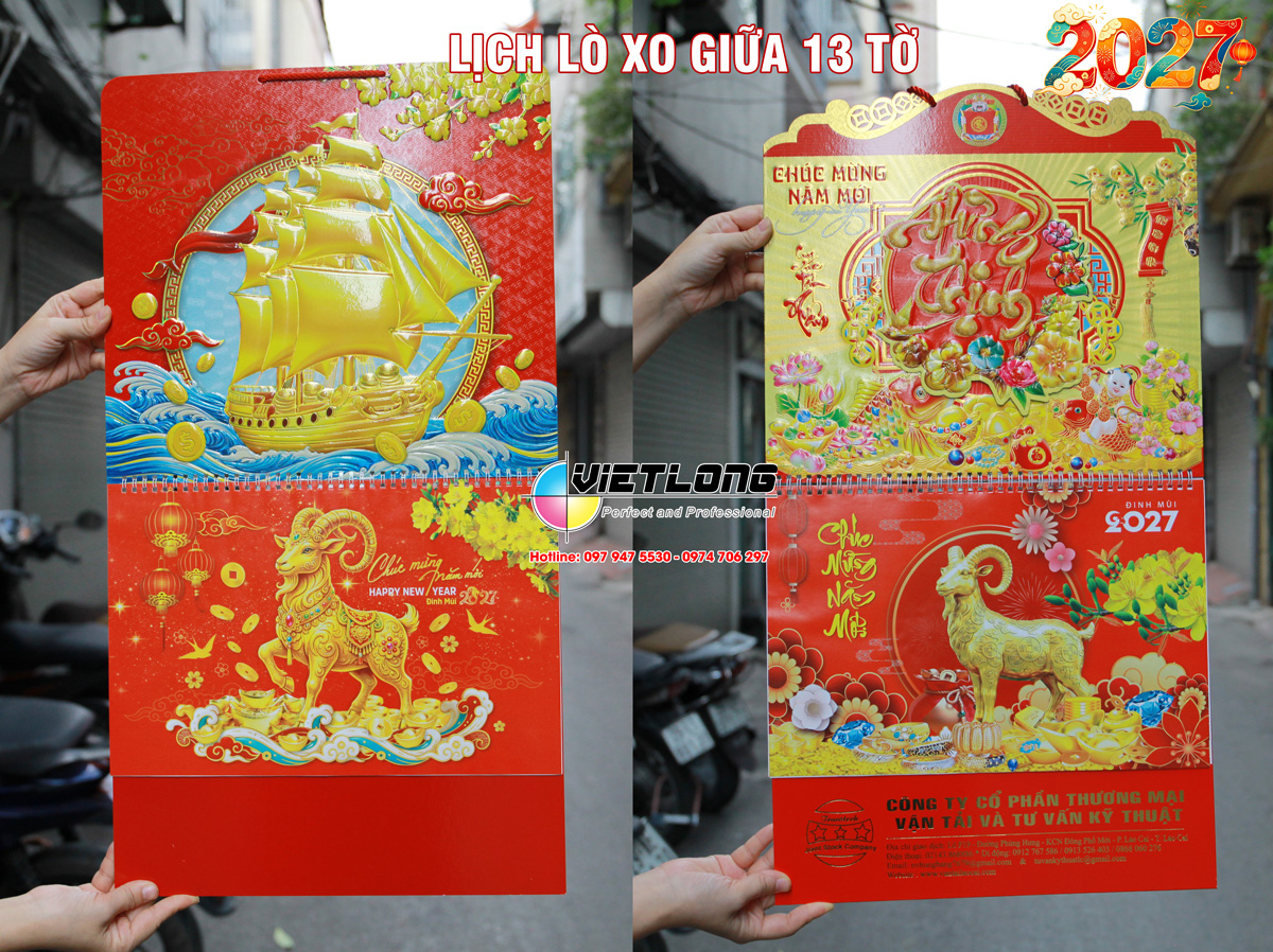In lịch tết 2027 treo tường