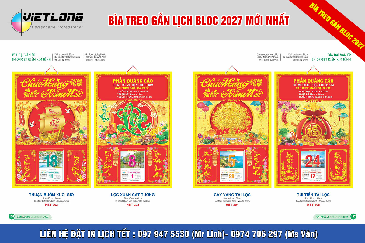 Bìa lịch 2027 gắn bloc đại đẹp ấn tượng