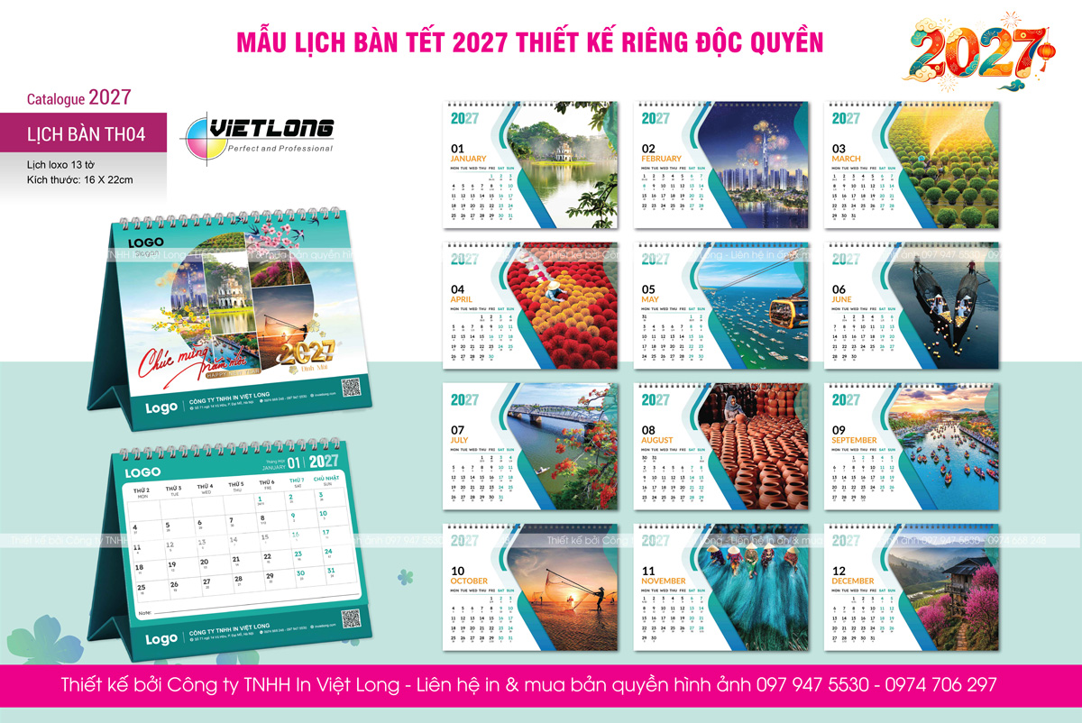 Công ty thiết kế & in Lịch bàn 2027 theo yêu cầu tại Hà Nội