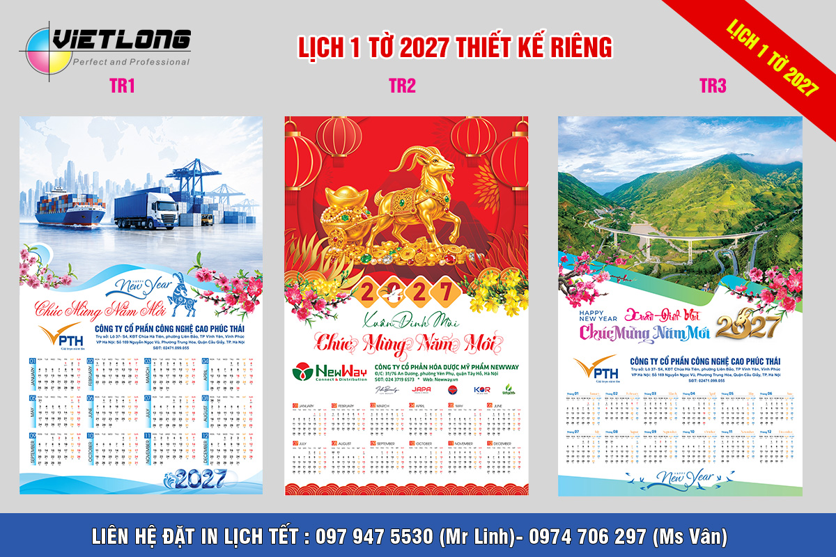File thiết kế lịch 1 tờ 2027 thiết kế riêng độc quyền